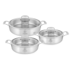 سرویس 6 پارچ ماهیتابه استیل لایف اسمایل مدل LIFEP12SHR-6SILVER